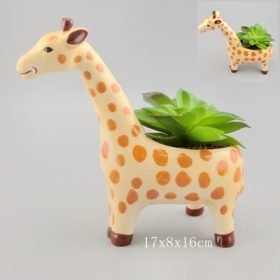 girafa, animal, mini, flor, caixa, suculento, plantador, pote