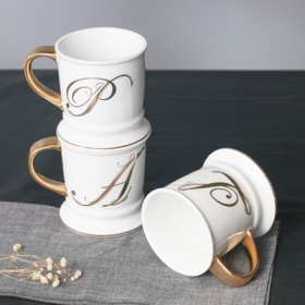 Ouro pega a decalque de ouro a melhor caneca de café de cerâmica