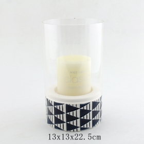 candelabro de pilar de cerâmica de furacão de vidro