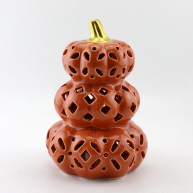 abóboras conduzidas cerâmicas da tealight da abóbora