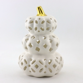 abóboras conduzidas cerâmicas da tealight da abóbora