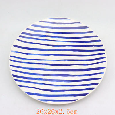 Porcelain Blue Dinner Plate and Tray