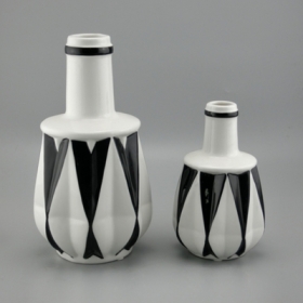 China vaso de mesa angular preto e branco fabricante