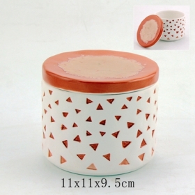 caixa decorativa de cerâmica cerâmica com tampa de pedra semi-preciosa