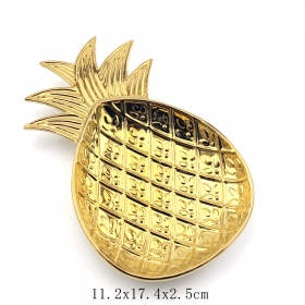 abacaxi jóia bandeja dourado acabamento