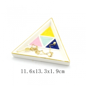 forma de triângulo de prato de tinket cerâmico