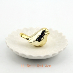 Bandeja de suporte de anel de prato de cerâmica de cerâmica animal