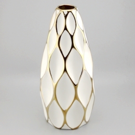 vaso de flores de cerâmica de ouro