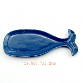 colher de baleia cerâmica resto azul