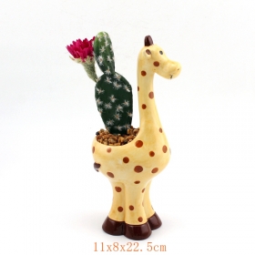 bonito plantador cerâmico de girafa