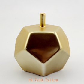 Figurinha Decorativa de maçã de ouro mate com faca facetada