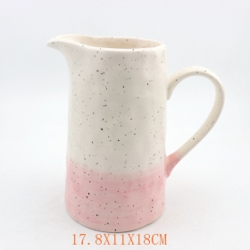White Speckle Ceramic Pitcher Vase