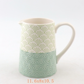 utensílios de cozinha pequena jarra de leite de cerâmica verde